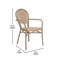 Flash Furniture Lourdes Thonet French Bistro Stacking Chair w/Arms, Natural/Wht PE Rattan and Bamboo Print Alum Frm SDA-AD642002A-NATWH-LTNAT-GG - alternate 2